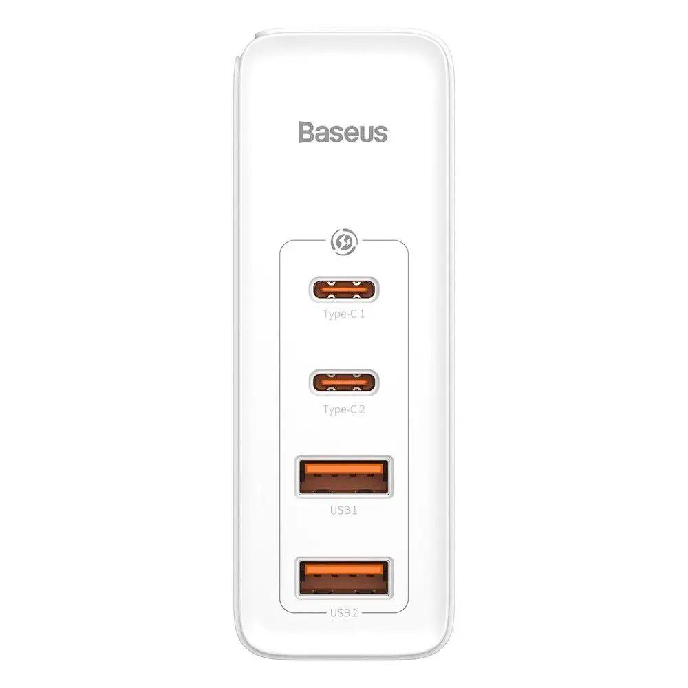 Зарядное устройство BASEUS 100W Quick GaN2 Pro QC4.0+PD3.0 2USB+2Type-C 5A с кабелем Type-C to Type-C 100W 20V/5A 1 м White - фото 6