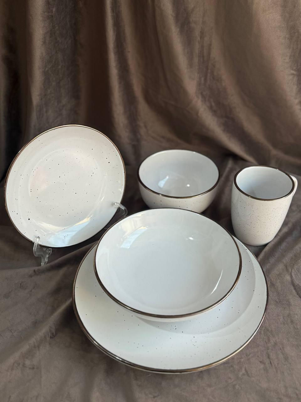 Столовий сервіз YIWU HP-19-34-5 кераміка 6 персон 30 предметів Білий (HP-19-34-5)