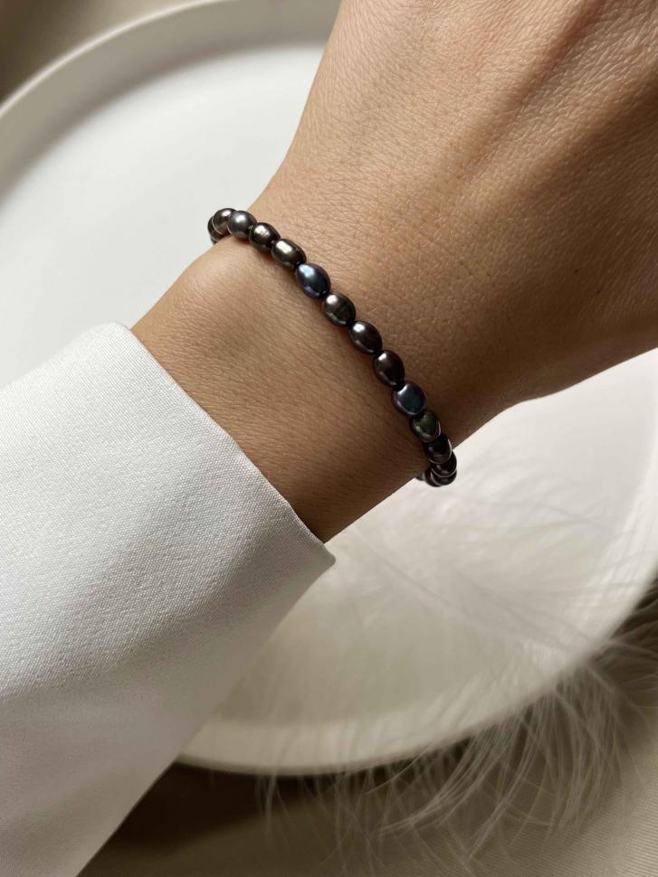 Браслет из черного жемчуга (4693)