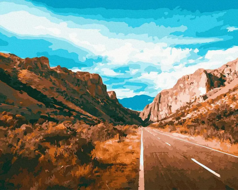 Картина по номерам Brushme Дорога среди гор 40x50 см без коробки (BK-GX44030)