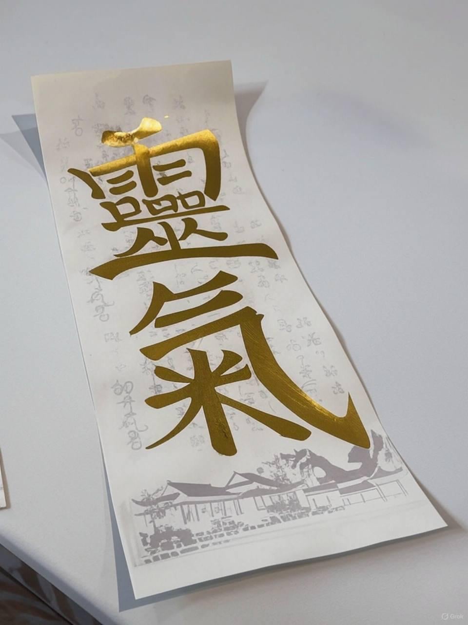 Иероглиф Рейки ламинированный Золотой