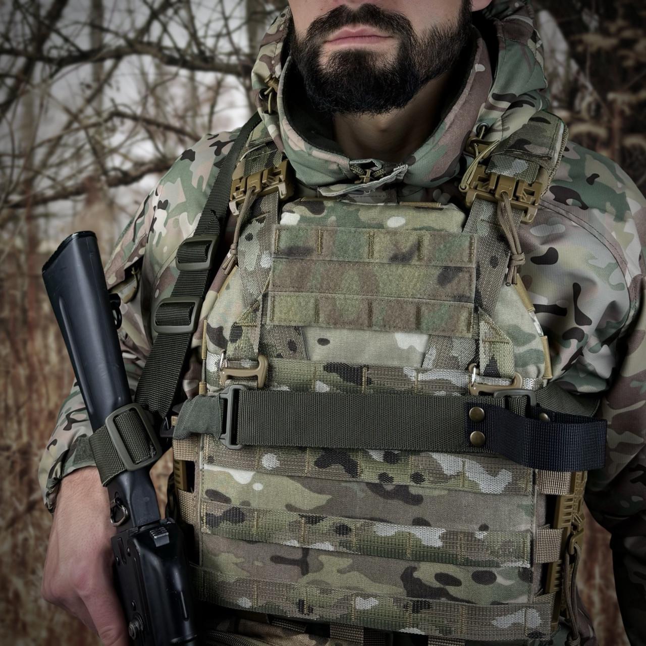 Ремень оружейный одно/двухточечный Ragnarok TYR Carbine с дополнительным креплением Олива - фото 3