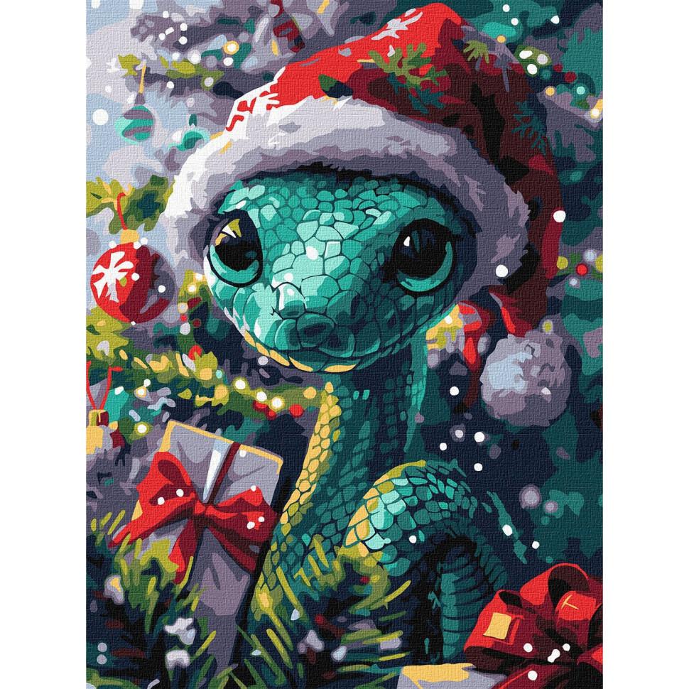 Картина по номерам Ideyka Зеленая змейка 30x40 см (KHO5145)