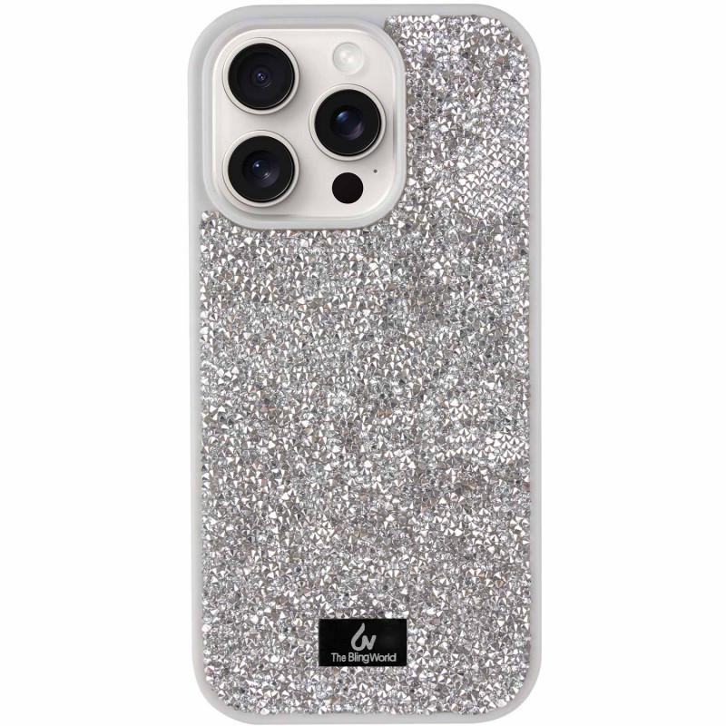 Противоударный TPU чехол Bling World Rock Diamond для Apple iPhone  16 Pro Max (6.9") Серебряный