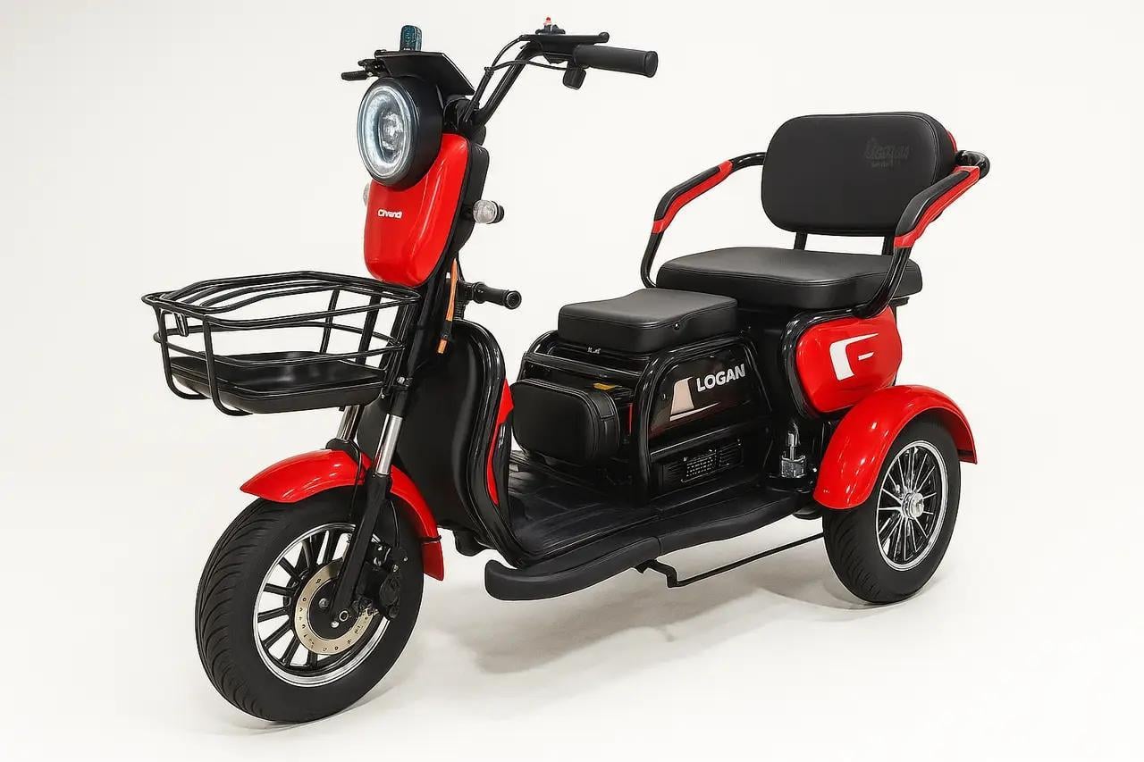 Электроскутер трехколесный Corso Logan 1200W 72V/23Ah Красный