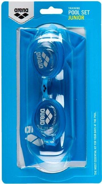 Очки и шапочка детские Arena POOL JR SET OSFM Голубой/Белый (92423-070 OSFM)