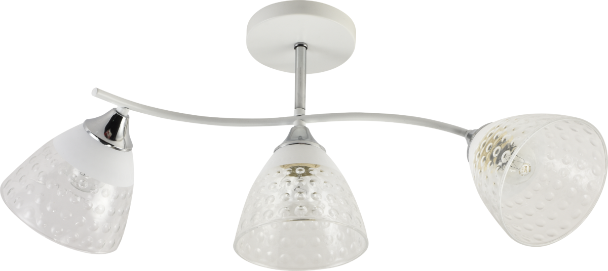 Люстра потолочная Light House SRS-20709/3 плафон белый с прозрачным Белый/Хром Люстра потолочная Light House SRS-20709/3 плафон белый с прозрачным Белый/Хром