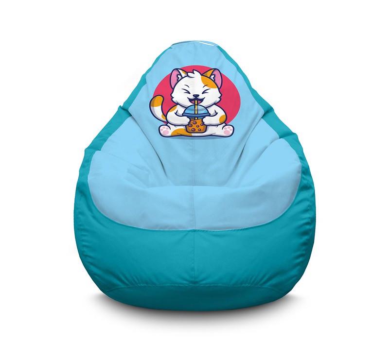 Кресло мешок iPuff Cute cat Drink Оксфорд XXXL 100х135 см Голубой Кресло мешок iPuff Cute cat Drink Оксфорд XXXL 100х135 см Голубой