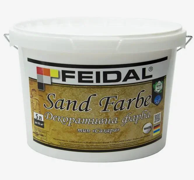 Декоративна фарба Feidal Sand Farbe інтер'єрна тип цукру 5 л Перламутровий