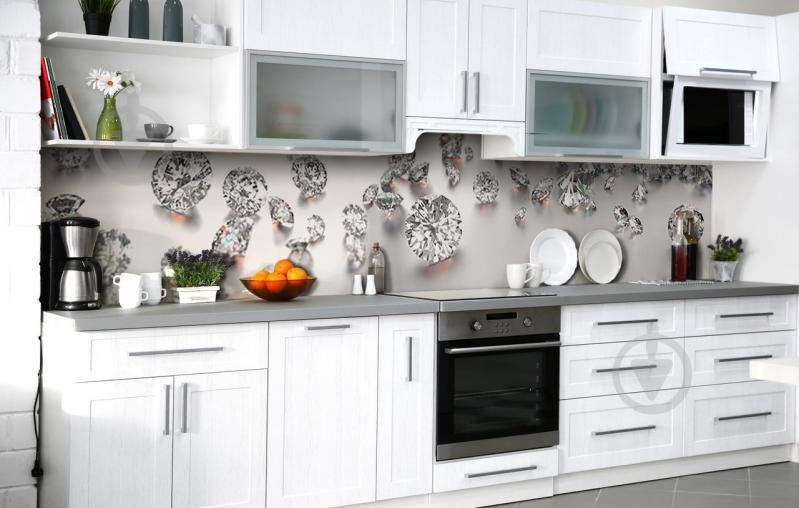 Скинали на кухню Zatarga «Стразы Сваровски» 650х2500 мм виниловая 3Д наклейка кухонный фартук самоклеящаяся