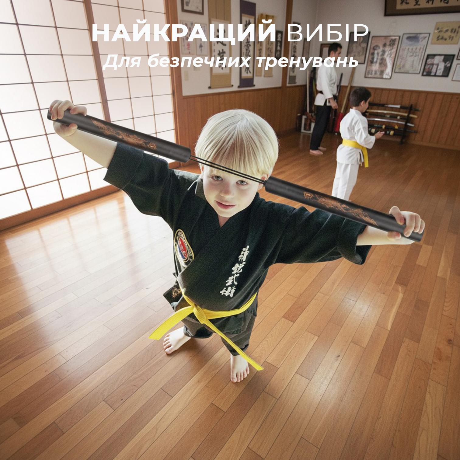 Нунчаки тренировочные Univerza Дракон со шнуром неопреновым покрытием для начинающих Черный - фото 8 Нунчаки тренировочные Univerza Дракон со шнуром неопреновым покрытием для начинающих Черный - фото 8