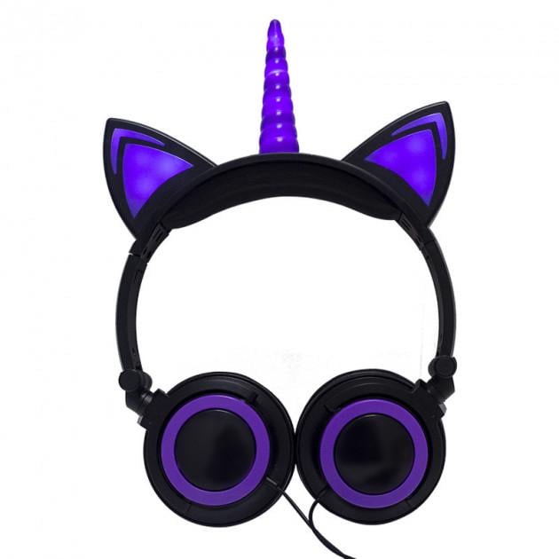 Наушники LINX Unicorn Ear Headphone с ушками LED Черно-Фиолетовый (SUN2995) Наушники LINX Unicorn Ear Headphone с ушками LED Черно-Фиолетовый (SUN2995)