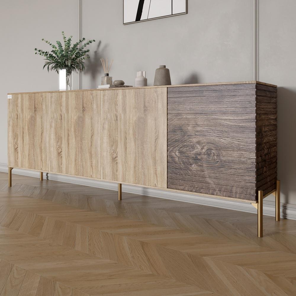 Комод Lion Грей на золотих металевих ніжках 204x38x76,5 см Дуб сонома трюфель/Дерево (000-000-2085) Комод Lion Грей на золотих металевих ніжках 204x38x76,5 см Дуб сонома трюфель/Дерево (000-000-2085)