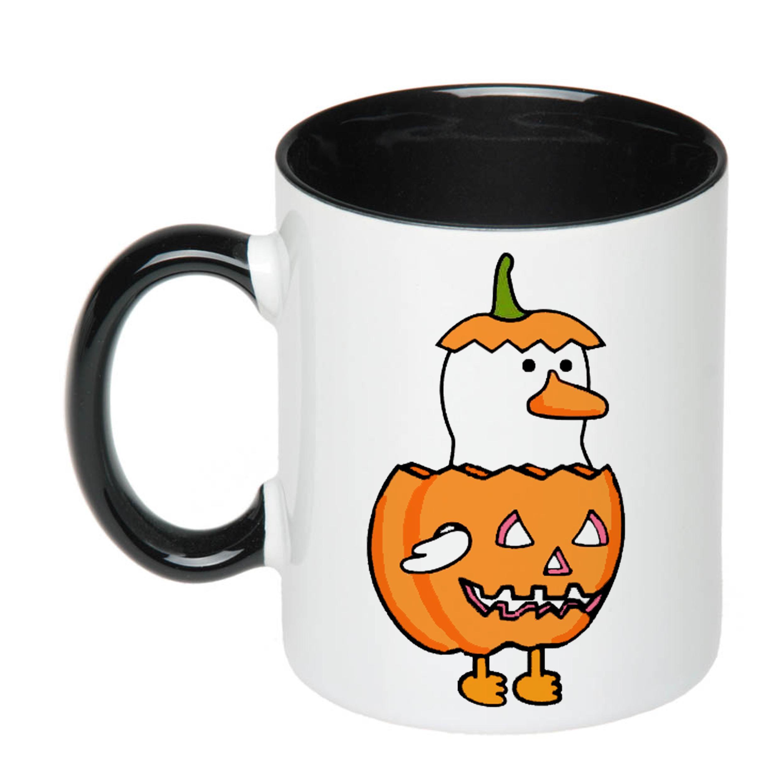 Чашка з друком Helloween Duck 330 мл Чорний (20885)
