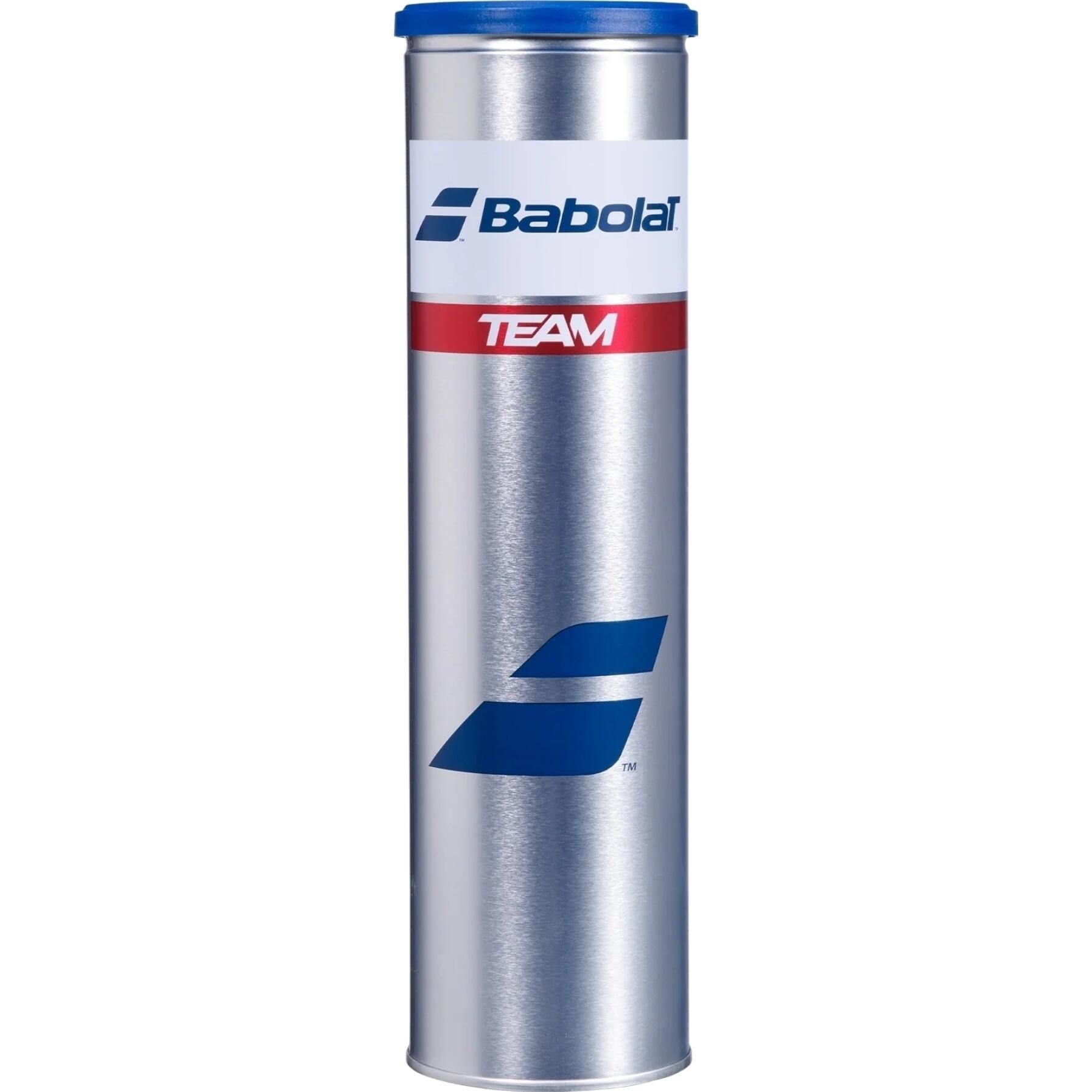 Набір м'ячів для тенісу Babolat TEAM METALL BOX 4 шт. Жовтий (502035-113) Набір м'ячів для тенісу Babolat TEAM METALL BOX 4 шт. Жовтий (502035-113)