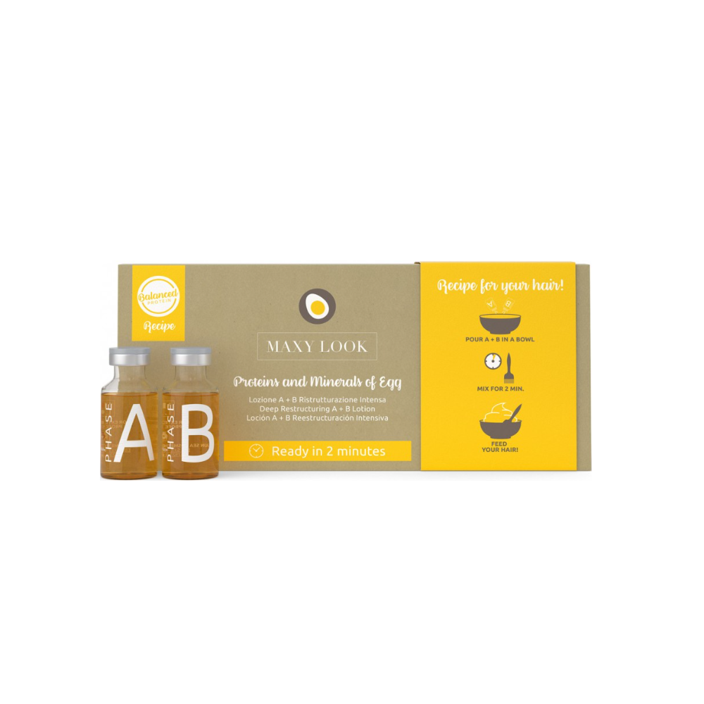 Лосьйон в ампулах для інтенсивного відновлення Maxy Look Deep Restructuring A+B Lotion 12х7 мл