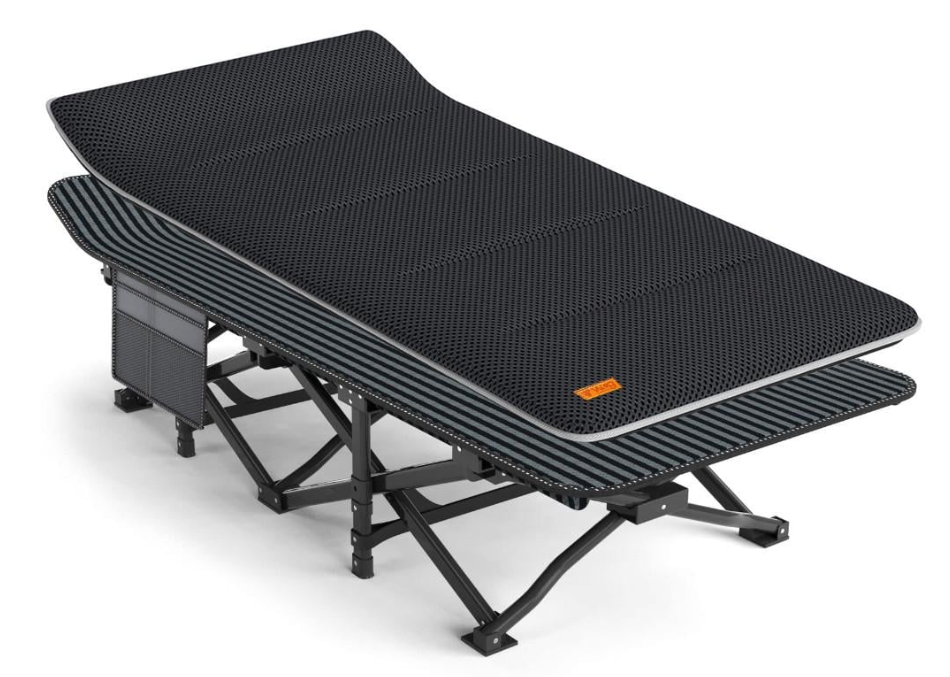 Ліжко-шезлонг розкладне WCG CC-S01PM матрац air mesh 200 кг Чорний