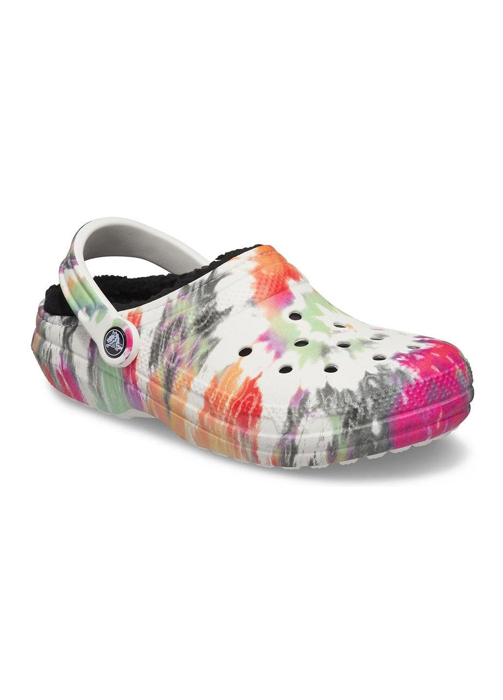 Сабо женские утепленные Crocs Classic Tie Dye Lined Clogs р. 36-37 23 см Разноцветный (1914488099564) - фото 3