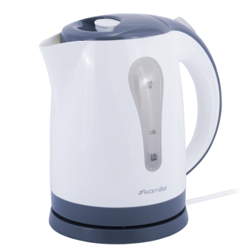 Електрочайник Kamille 1715A дисковий пластик 1,8 л 1850-2200W Білий/Сірий (2186638937)