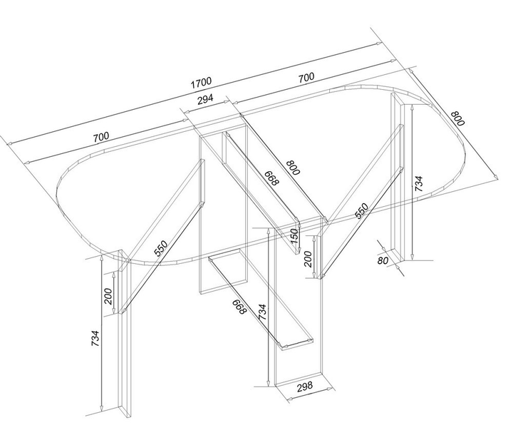 Стол-книга Континент 2 170х80х75 см Дуб сонома (27761258) - фото 2 Стол-книга Континент 2 170х80х75 см Дуб сонома (27761258) - фото 2