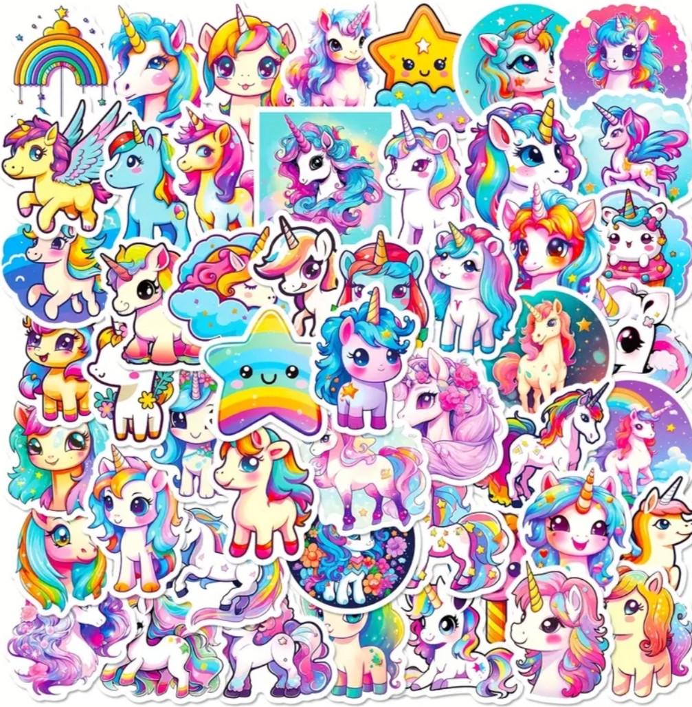 Набір дитячих наклейок Єдинороги 50 шт. (27829463)