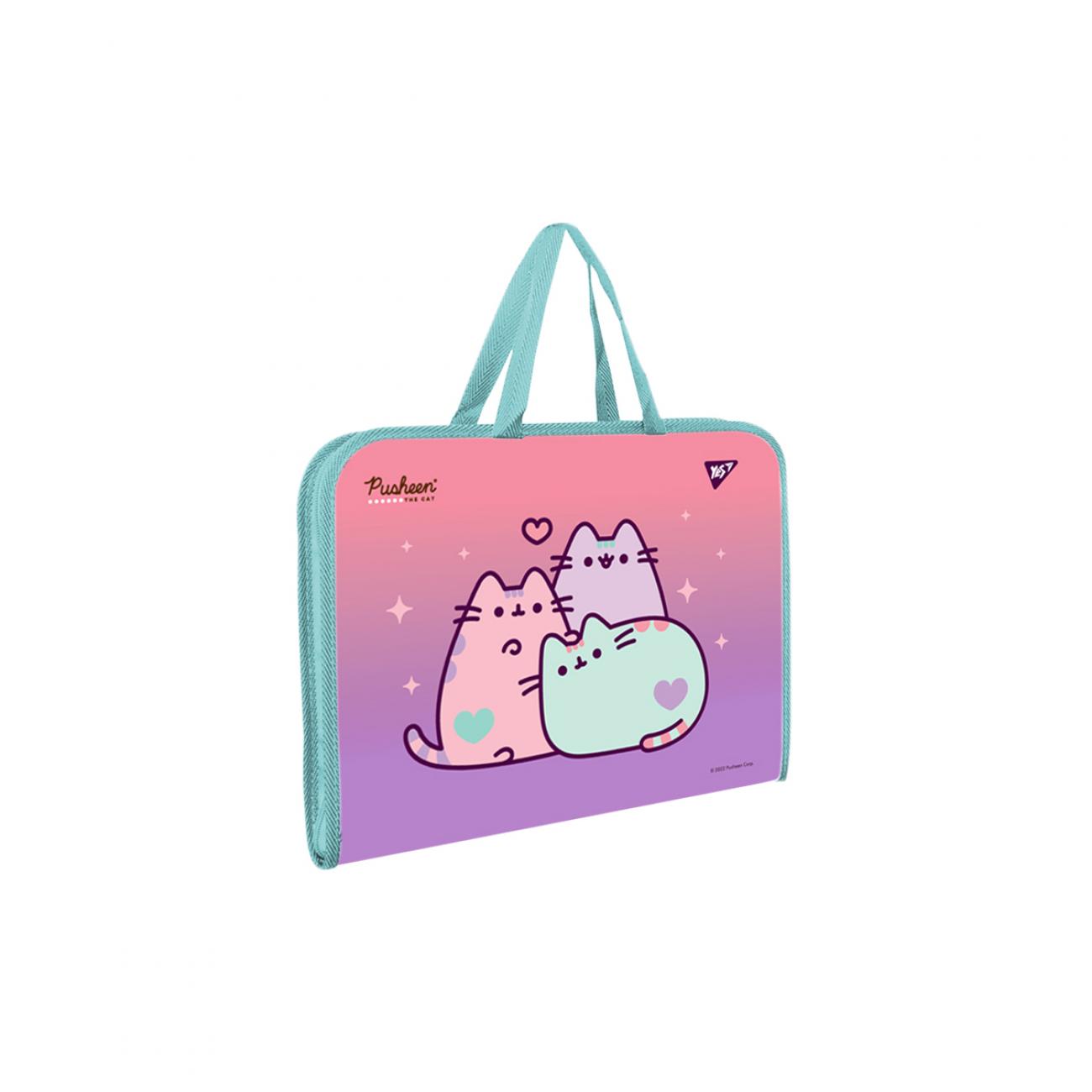 Папка-портфель на блискавці з тканинними ручками YES Pusheen (8735763) - фото 1