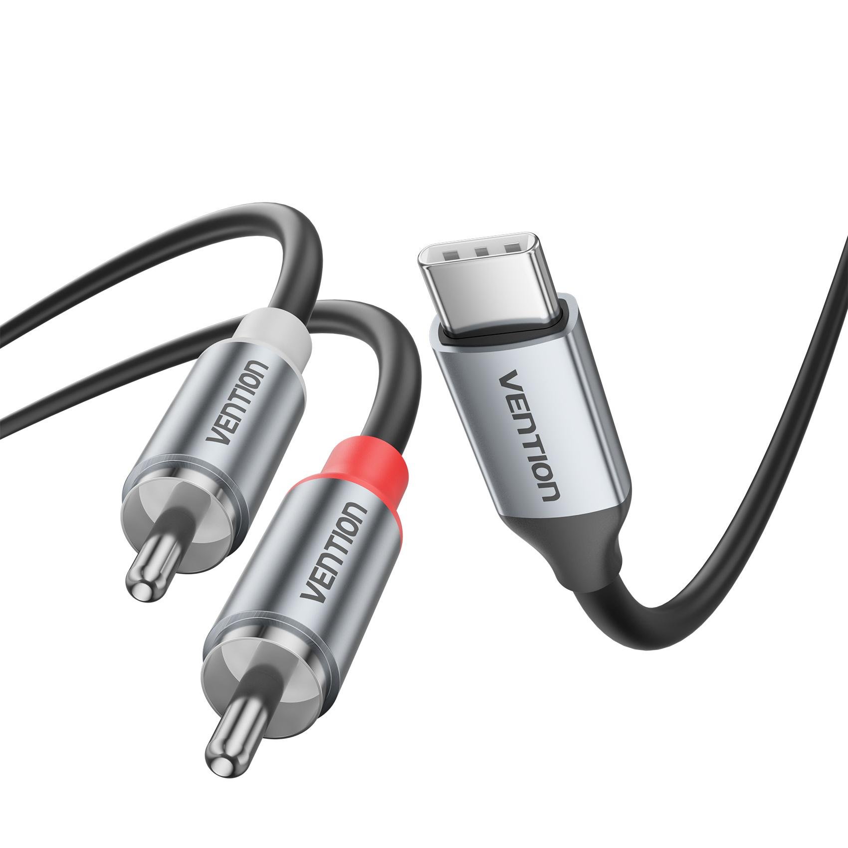 Аудиокабель USB-C на 2RCA Vention 1 м Серый (BILHF)