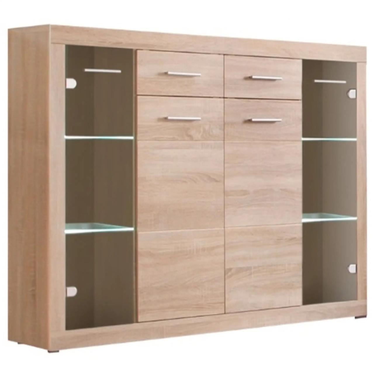 Комод в гостиную с подсветкой ВМК БРВ Элия KOM2D2S2W Дуб Сонома (GRB-1518) Комод в гостиную с подсветкой ВМК БРВ Элия KOM2D2S2W Дуб Сонома (GRB-1518)