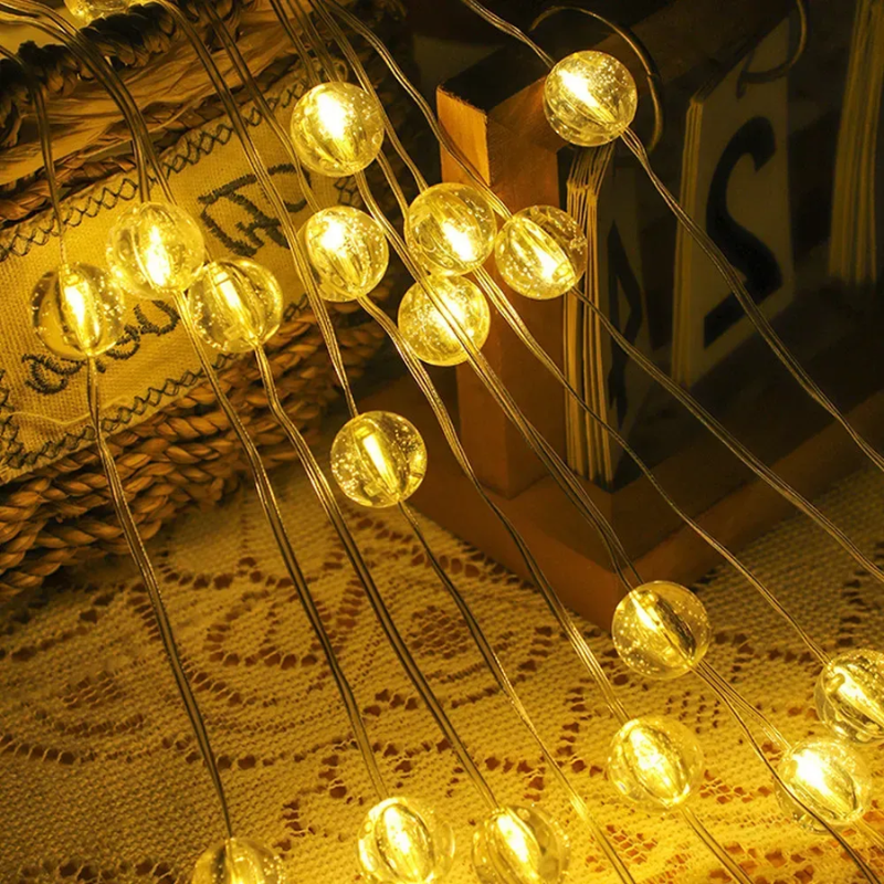 Гирлянда-штора светодиодная Шарики 3x3 м от USB 242 шарика Теплый белый (2814594295) Гирлянда-штора светодиодная Шарики 3x3 м от USB 242 шарика Теплый белый (2814594295)