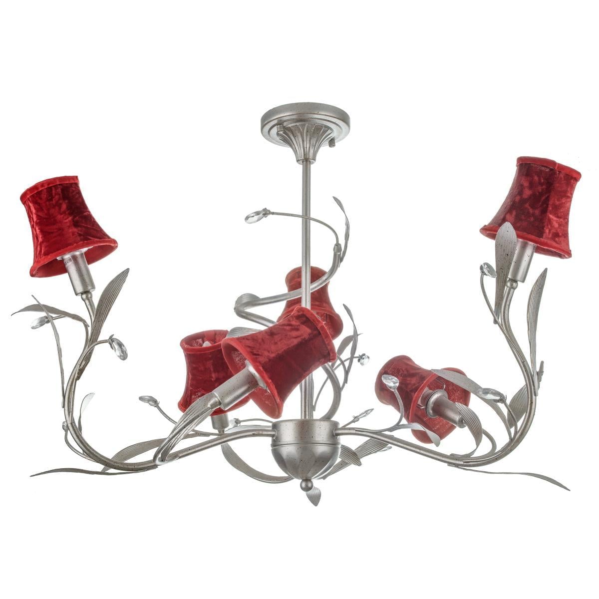 Люстра с абажуром Brille BKL-418S/6 E14 RED флористика