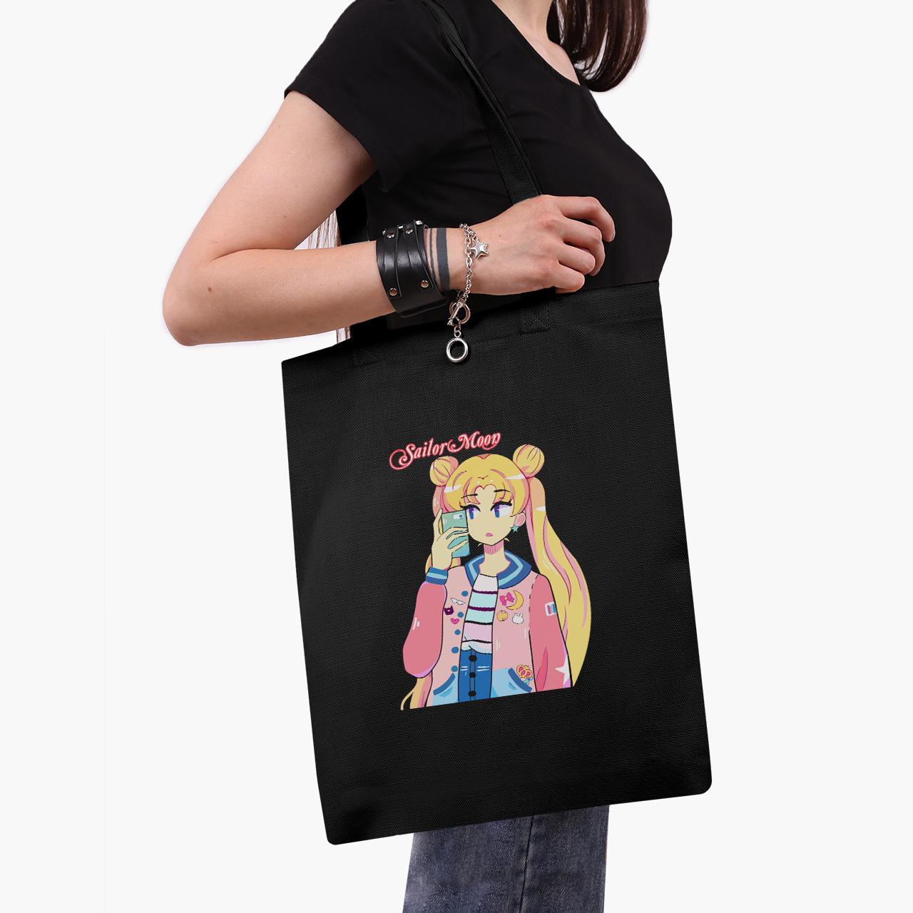 Эко сумка шоппер Sailor Moon 41x35 см Черный (9227-2924-BKZ)