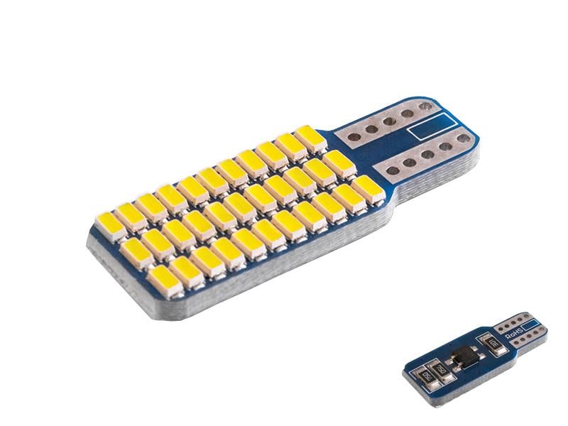 Автолампа светодиодная T10 W5W с обманкой 12 В SMD3014-33led Белый (2446)