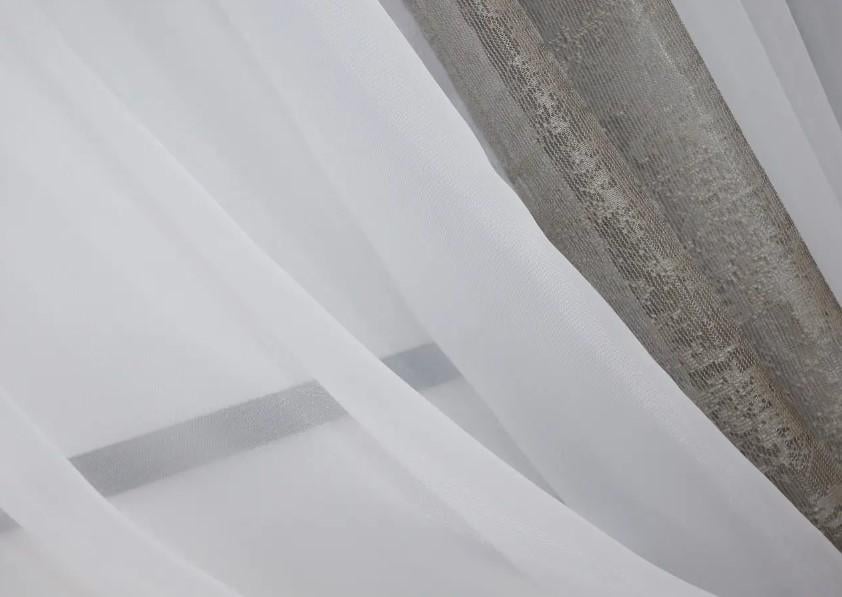 Комплект штор на кухню 340х170 см Белый/Какао (113к) - фото 4 Комплект штор на кухню 340х170 см Белый/Какао (113к) - фото 4