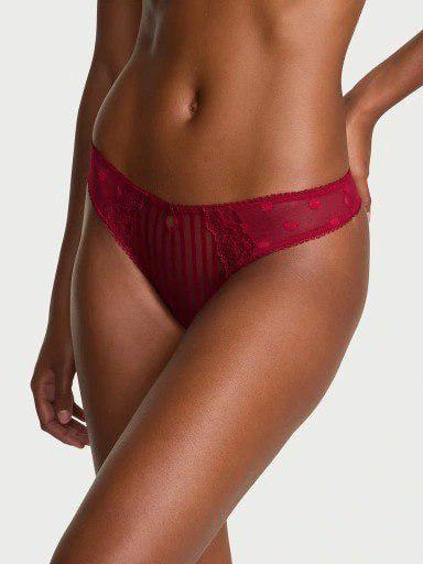 Трусики стринги Victoria's Secret Lacie Sheer Heritage Thong Panty S Красный (27109950)
