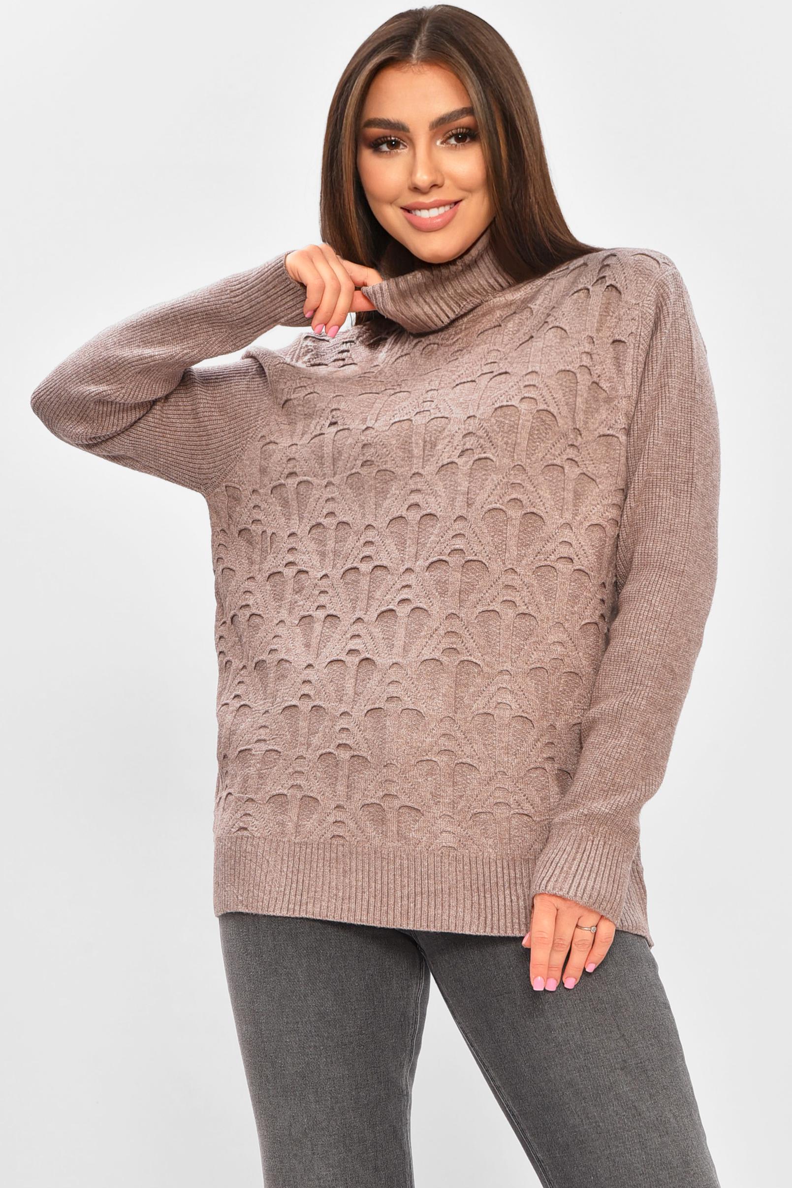 Светр жіночий 206583 однотонний L-XL Сірий (206583_!335341_46-48) - фото 2