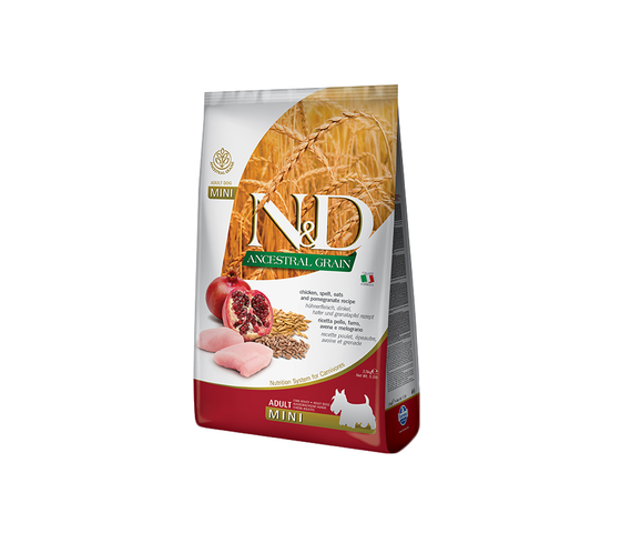 Корм низкозерновой сухой Фармина для собак малых пород N&D LG CHICK & POMEGRANATE 7 кг (35073)