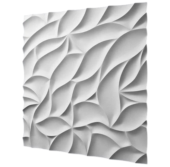 3D-панель гіпсова Листя під фарбування 500х500х30 мм Білий (30642315)