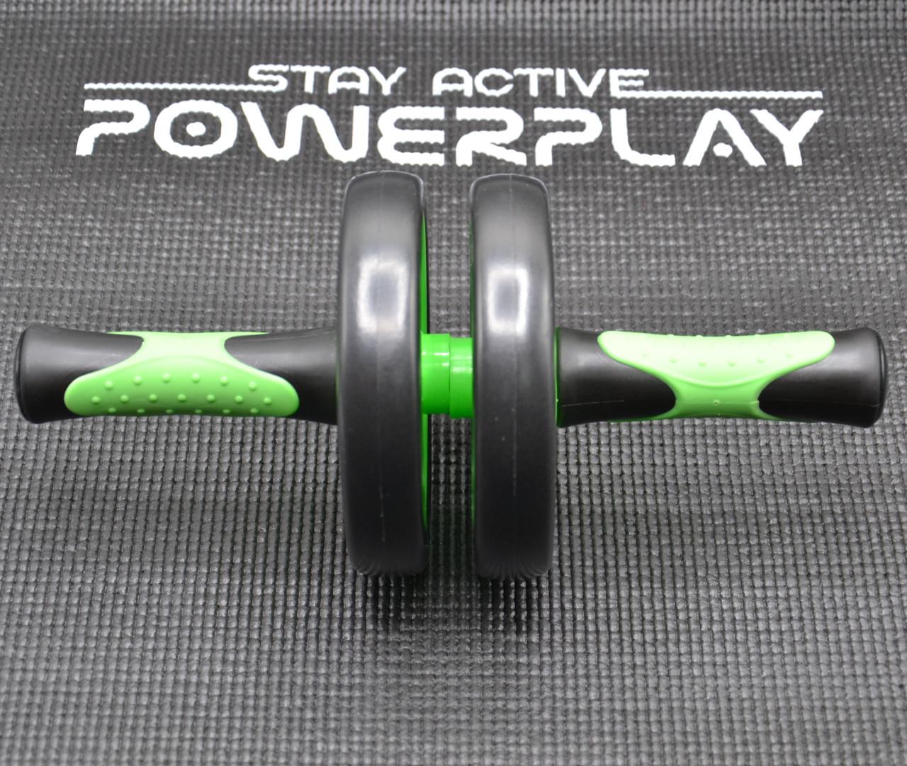 Колесо для пресса двойное PowerPlay 4327 Dual-Core Ab Wheel Черно-зеленый (PP_4327_Black/Green) - фото 6