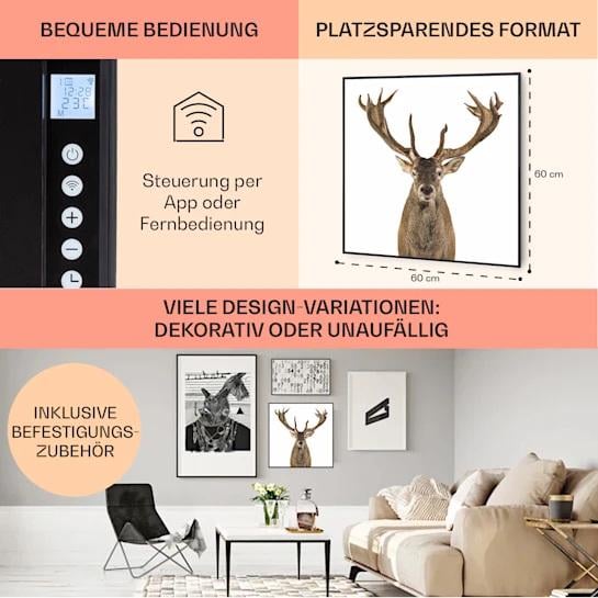 Инфракрасный обогреватель умный KLARSTEIN Wonderwall air art deer 7 м² (10037831) - фото 3