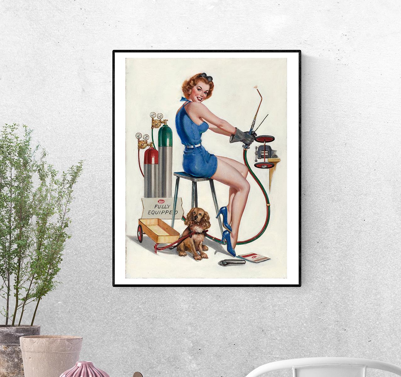 Постер Девушка сварщица. Воан Олден Басс формат А-3 (pin_up010103_Poster)