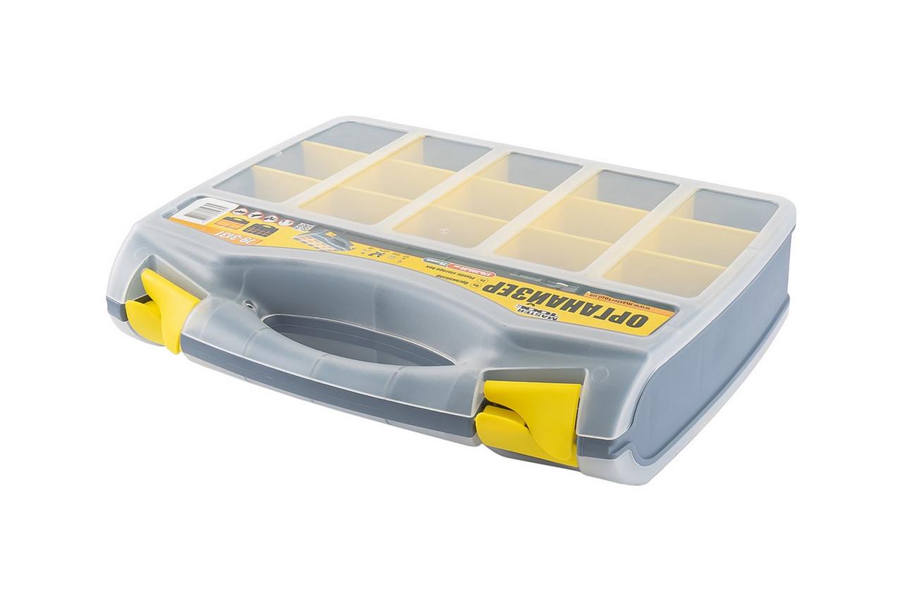 Органайзер двосторонній з ручкою 15" 370х300х80 мм 15 секцій/10 лотків - фото 3
