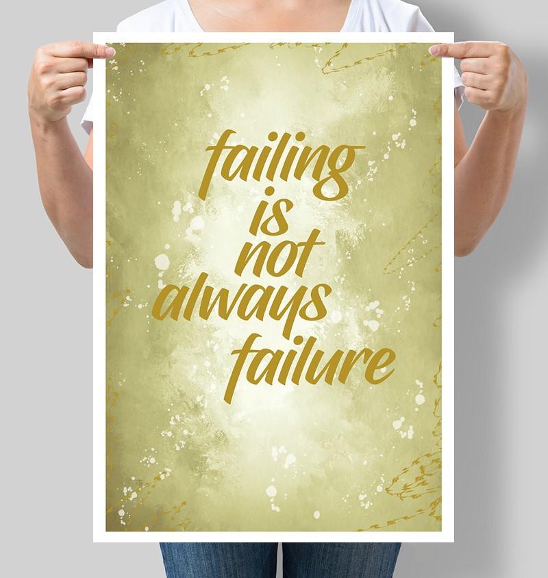 Постер мотивационный Failing is not always failure 30x42 см A3 без рамки (M031_A3)