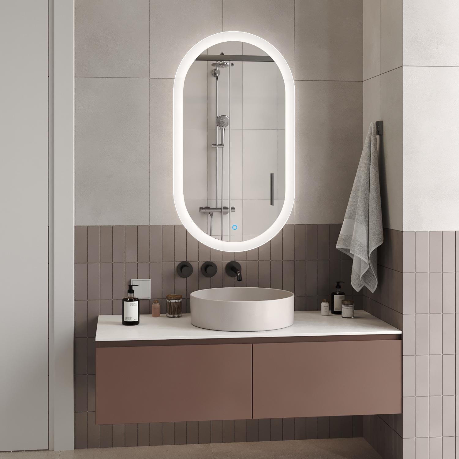 Зеркало с LED-подсветкой для гостиной или ванной Лион 900x600 мм