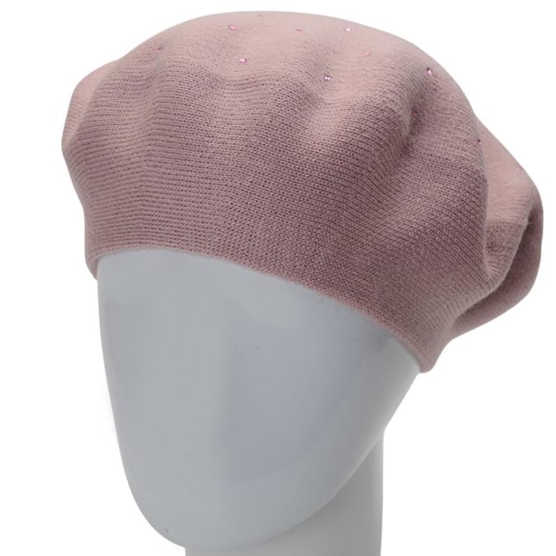 Берет женский двойной Lirus ФАЕР универсальный Розовый/Пудровый (285986)