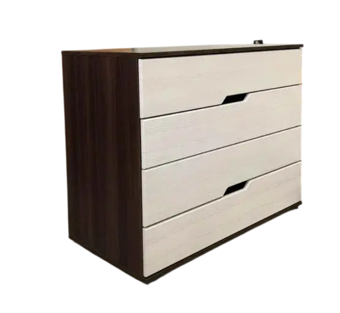 Комод Світ Меблів Мария 4 ящика 1000х500х870 мм Черный/Белый (SM-463)