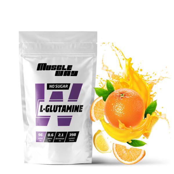 Аминокислота MuscleWay L-Glutamine Апельсин для мышечной ткани на 20 порций 100 г (21-125-glu-mw-rs100.3)