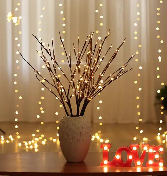 Светильник декоративный UKC Ветки ивы 20 светодиодов 1 шт. Теплый белый (2566208650) - фото 4