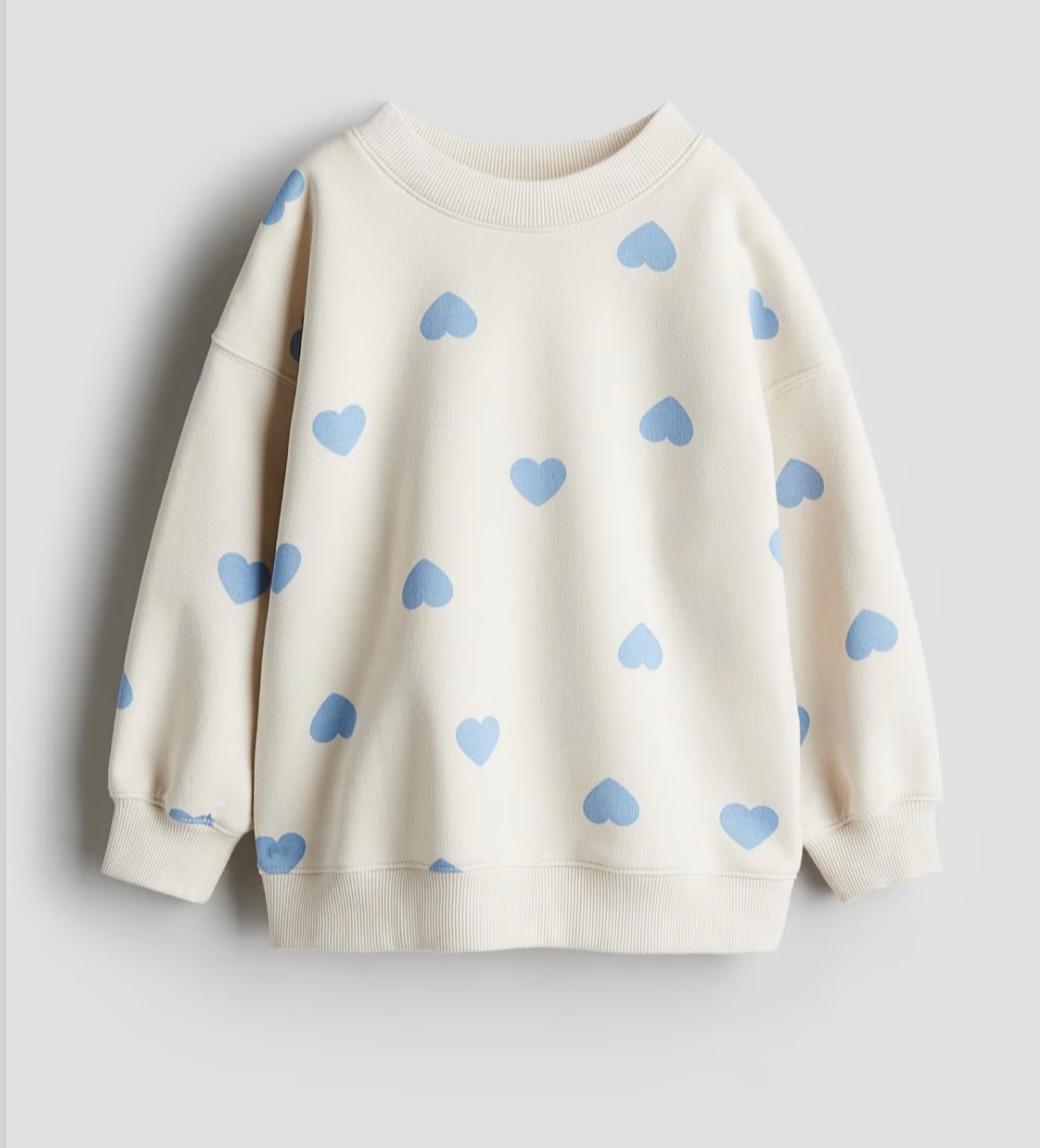 Свитшот детский H&M утепленный 122-128 см Белый (1236189)