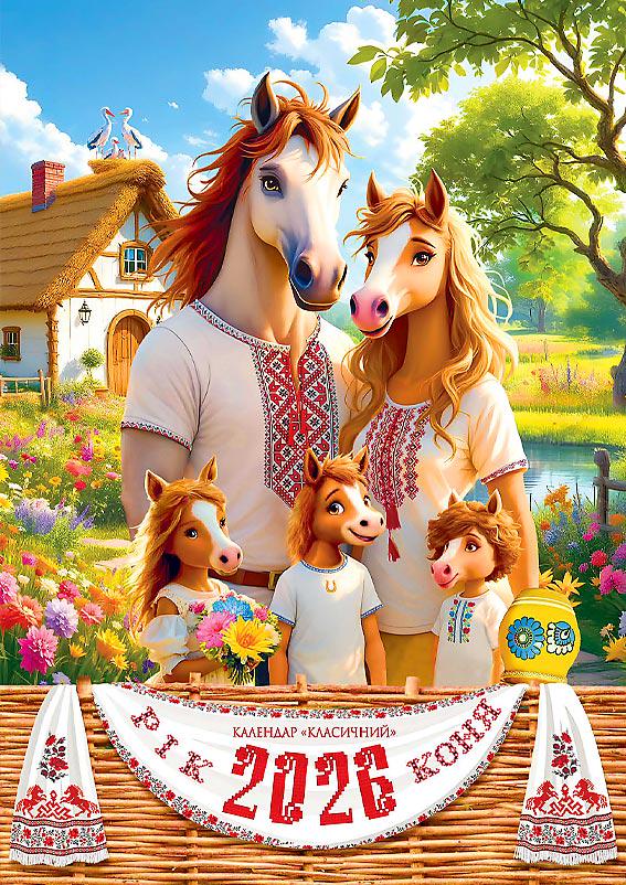Календар на 2026 р. Класичний Рік Коня