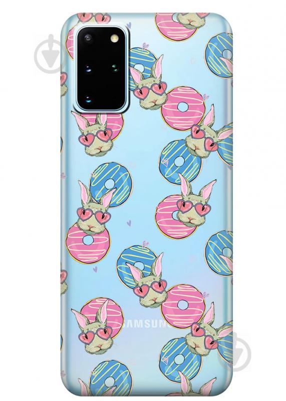 Прозрачный силиконовый чехол iSwag для Samsung Galaxy S20 Plus Зайчики (M1070)
